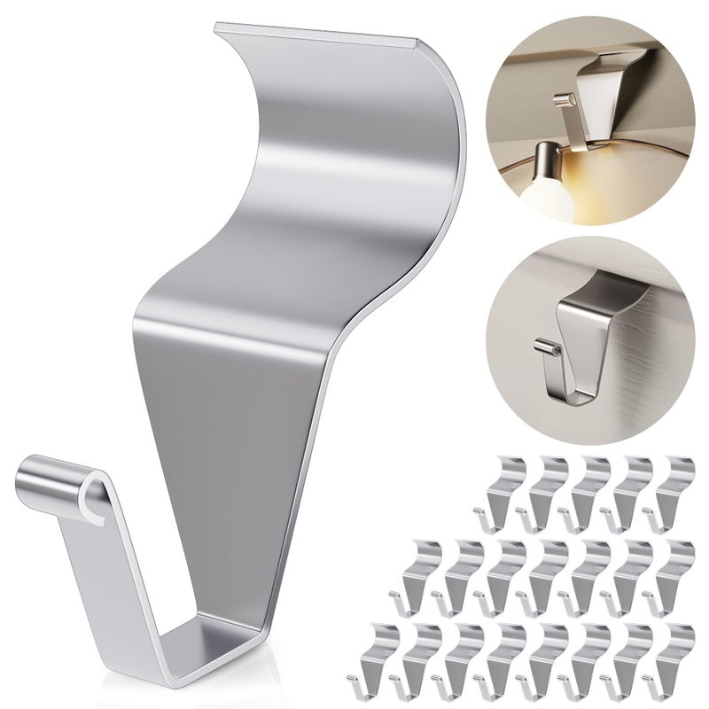 Amuille 20 Pack Vinyl Siding Hooks, No Hole Siding Hanging Hangers, Heavy-Duty Stainless Steel Vinyl Siding Hanger, Reusable Siding Clips for Hanging Holiday Decorations, Plaques, String Light - Image 1